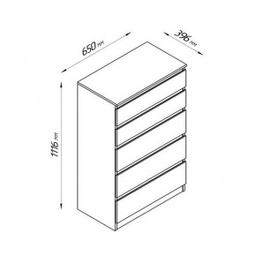 2.03.02.070.4 КАСТОР комод 5 ящиков RU серый в Талице - talica.ok-mebel.com | фото 2