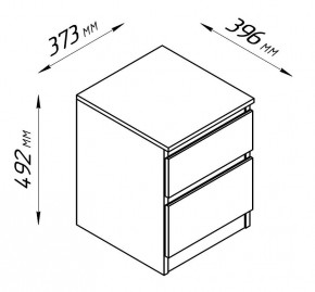 2.03.03.050.4 КАСТОР тумба 2 ящика RU серая в Талице - talica.ok-mebel.com | фото 3
