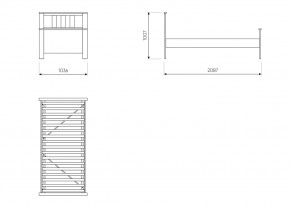 2.08.04.050.14 САГА кровать одинарная 90х200 белая/ясень в Талице - talica.ok-mebel.com | фото 3