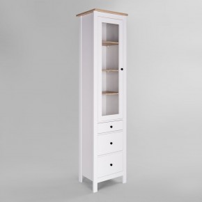 2.08.07.120.14 САГА шкаф с витриной 50 белый/ясень RU в Талице - talica.ok-mebel.com | фото