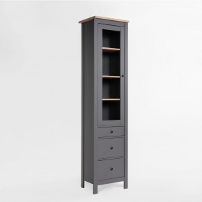 2.08.07.120.15 САГА шкаф с витриной 50 серый/ясень RU в Талице - talica.ok-mebel.com | фото