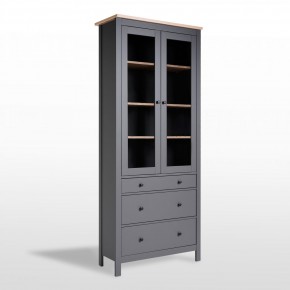 2.08.07.130.15 САГА шкаф с витриной 90 серый/ясень RU в Талице - talica.ok-mebel.com | фото