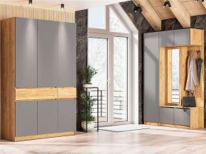 АВИНЬОН Прихожая Пенал (Дуб Крафт золотой/Графит серый) в Талице - talica.ok-mebel.com | фото 4