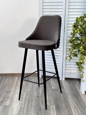 Барный стул NEPAL-BAR ГРАФИТ #14, велюр/ черный каркас (H=78cm) М-City в Талице - talica.ok-mebel.com | фото 6