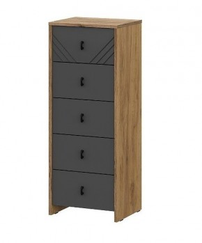 БАЙКАЛ Комод (5 ящиков) Графит/Дуб золотой в Талице - talica.ok-mebel.com | фото