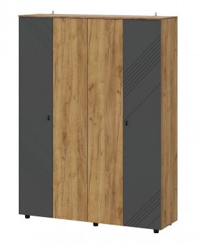 БАЙКАЛ Шкаф четырехстворчатый (Графит/Дуб золотой) в Талице - talica.ok-mebel.com | фото