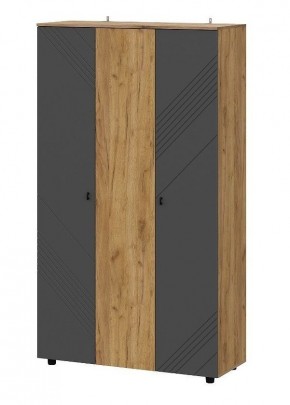 БАЙКАЛ Шкаф трехстворчатый (Графит/Дуб золотой) в Талице - talica.ok-mebel.com | фото