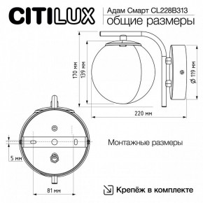 Бра Citilux Адам Смарт CL228B313 в Талице - talica.ok-mebel.com | фото 8