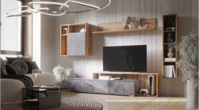 ДАЛЛАС Гостиная (модульная) цемент темный в Талице - talica.ok-mebel.com | фото