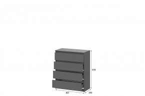 ДЕНВЕР Комод 4 ящика (Графит серый) в Талице - talica.ok-mebel.com | фото 2