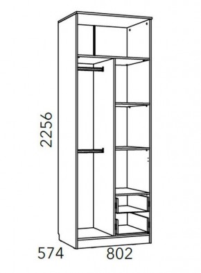 Детская Фанк Шкаф для одежды с ящиками НМ 014.07 М в Талице - talica.ok-mebel.com | фото 3