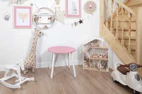Детский стол круглый Rolti Baby (розовый/белый, массив березы/мдф) в Талице - talica.ok-mebel.com | фото