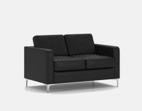 Диван двухместный Актив экокожа Euroline (9100 черный) в Талице - talica.ok-mebel.com | фото 2