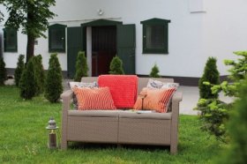 Диван пластиковый Корфу (Corfu love seat) капучино - песок в Талице - talica.ok-mebel.com | фото 3