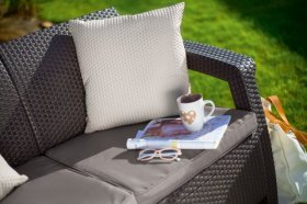 Диван пластиковый Корфу Макс (Corfu love seat max) коричневый в Талице - talica.ok-mebel.com | фото 3