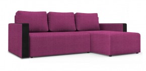 Диван угловой Алиса 3 Shaggy FUCHSIA - TEOS BLACK в Талице - talica.ok-mebel.com | фото