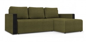 Диван угловой Алиса 3 Shaggy GREEN - TEOS BLACK в Талице - talica.ok-mebel.com | фото