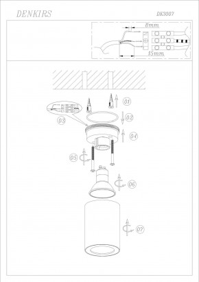 DK3007-BK Накладной светильник влагозащ., IP 44, 15 Вт, GU10, черный, алюминий в Талице - talica.ok-mebel.com | фото 6