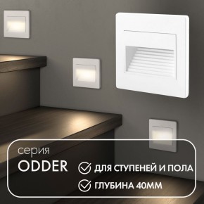 DK3050-WH Светильник встраиваемый в стену, IP 20, LED 3000, 1 Вт, белый, пластик в Талице - talica.ok-mebel.com | фото 5