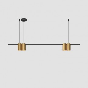 DK4061-BK+SG Подвесной светильник ORBIT, IP20, 4xGU10 LED до 15 Вт, черный + сатинированное золото, алюминий в Талице - talica.ok-mebel.com | фото