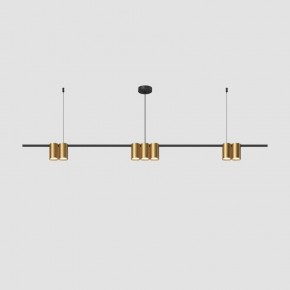 DK4063-BK+SG Подвесной светильник ORBIT, IP20, 7xGU10 LED до 15 Вт, черный + сатинированное золото, алюминий в Талице - talica.ok-mebel.com | фото