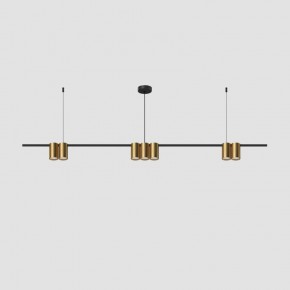 DK4063-BK+SG Подвесной светильник ORBIT, IP20, 7xGU10 LED до 15 Вт, черный + сатинированное золото, алюминий в Талице - talica.ok-mebel.com | фото 2