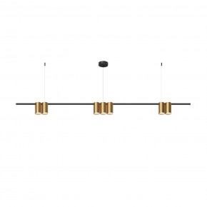 DK4063-BK+SG Подвесной светильник ORBIT, IP20, 7xGU10 LED до 15 Вт, черный + сатинированное золото, алюминий в Талице - talica.ok-mebel.com | фото 3