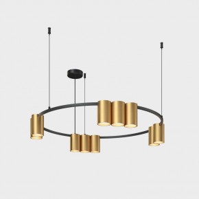 DK4065-BK+SG Подвесной светильник ORBIT , IP20, 10xGU10 LED до 15 Вт, черный + сатинированное золото, алюминий в Талице - talica.ok-mebel.com | фото