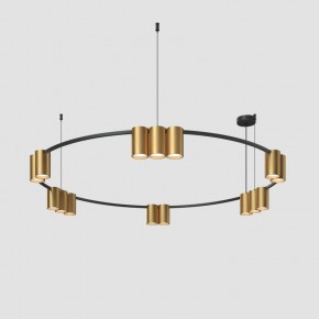 DK4067-BK+SG Подвесной светильник ORBIT, IP20, 15xGU10 LED, до 15 Вт, черный + сатинированное золото, алюминий в Талице - talica.ok-mebel.com | фото