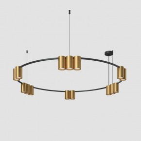 DK4067-BK+SG Подвесной светильник ORBIT, IP20, 15xGU10 LED, до 15 Вт, черный + сатинированное золото, алюминий в Талице - talica.ok-mebel.com | фото 2