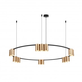DK4067-BK+SG Подвесной светильник ORBIT, IP20, 15xGU10 LED, до 15 Вт, черный + сатинированное золото, алюминий в Талице - talica.ok-mebel.com | фото 3