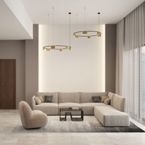 DK4067-BK+SG Подвесной светильник ORBIT, IP20, 15xGU10 LED, до 15 Вт, черный + сатинированное золото, алюминий в Талице - talica.ok-mebel.com | фото 4