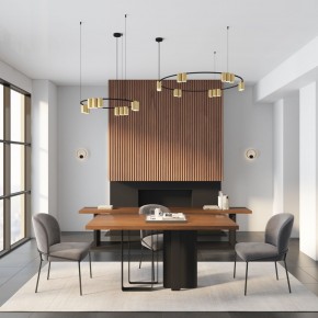 DK4067-BK+SG Подвесной светильник ORBIT, IP20, 15xGU10 LED, до 15 Вт, черный + сатинированное золото, алюминий в Талице - talica.ok-mebel.com | фото 5