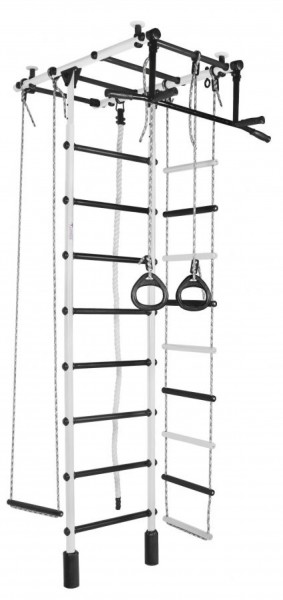 ДСК Атлант цв.белый-черный: турник, кольца, канат, трапеция, веревочная лестница в Талице - talica.ok-mebel.com | фото