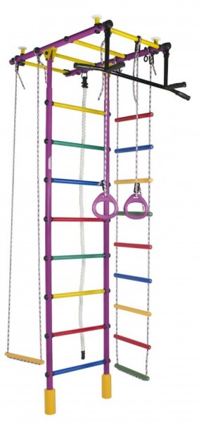ДСК Атлант цв.фиолетовый радуга: турник, кольца, канат, трапеция, веревочная лестница в Талице - talica.ok-mebel.com | фото