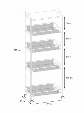 Э 443 ГР Этажерка "Ладья 25КС" Графит в Талице - talica.ok-mebel.com | фото 2