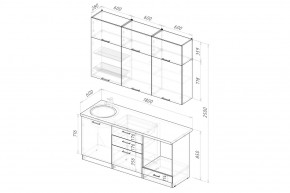 ФЬЮДЖИ Кухонный гарнитур Макси 1800 мм в Талице - talica.ok-mebel.com | фото 2