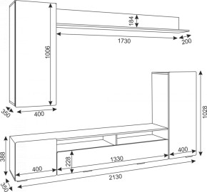 Гостиная Альфа (Белый/Белый глянец) в Талице - talica.ok-mebel.com | фото 4