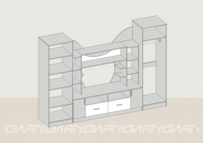 Гостиная Аллегро с 2 шкафами вариант-5 (Ясень светлый/тёмный) в Талице - talica.ok-mebel.com | фото 2