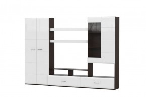 Гостиная МГС 7 Исполнение 1 (Венге/Белый глянец) в Талице - talica.ok-mebel.com | фото 2
