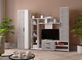 Гостиная Сидней-1 ЛДСП Белый/Ателье светлое в Талице - talica.ok-mebel.com | фото