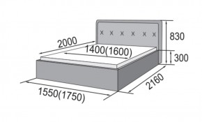 ГРЕТА Кровать 1400 (экокожа бежевая) в Талице - talica.ok-mebel.com | фото 2