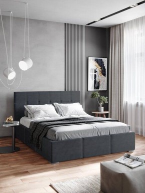 Интерьерная Кровать Рио 1.4 Ортопед ПМ с ящиком Серый в Талице - talica.ok-mebel.com | фото
