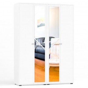 Камелия Шкаф 4-х створчатый, цвет белый, ШхГхВ 160х48х220 см., универсальная сборка, можно использовать как два отдельных шкафа в Талице - talica.ok-mebel.com | фото 1