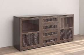 Кэт-4 Комодино (МДФ Венге/Экокожа Caiman коричневый) в Талице - talica.ok-mebel.com | фото