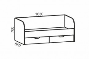 Киви №4 Кровать с ящиками (ЛДСП молочный дуб/лайм) в Талице - talica.ok-mebel.com | фото 2