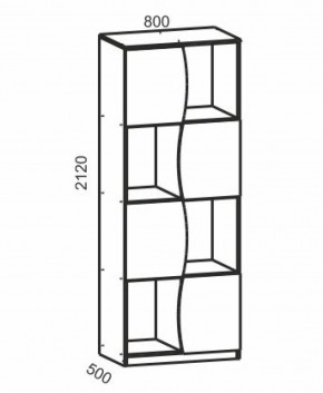 Киви №9 Стеллаж (ЛДСП молочный дуб/лайм) в Талице - talica.ok-mebel.com | фото 2