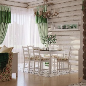 Комлект Вествик обеденный стол и четыре стула, массив сосны, цвет белый в Талице - talica.ok-mebel.com | фото 1