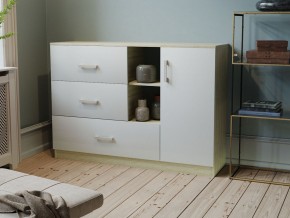 Комод К-3.1 (Дуб сонома/Белый жемчуг) в Талице - talica.ok-mebel.com | фото 2