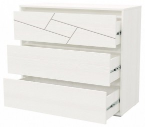 АДЕЛИНА Комод с тремя ящиками (белый рамух) в Талице - talica.ok-mebel.com | фото 2